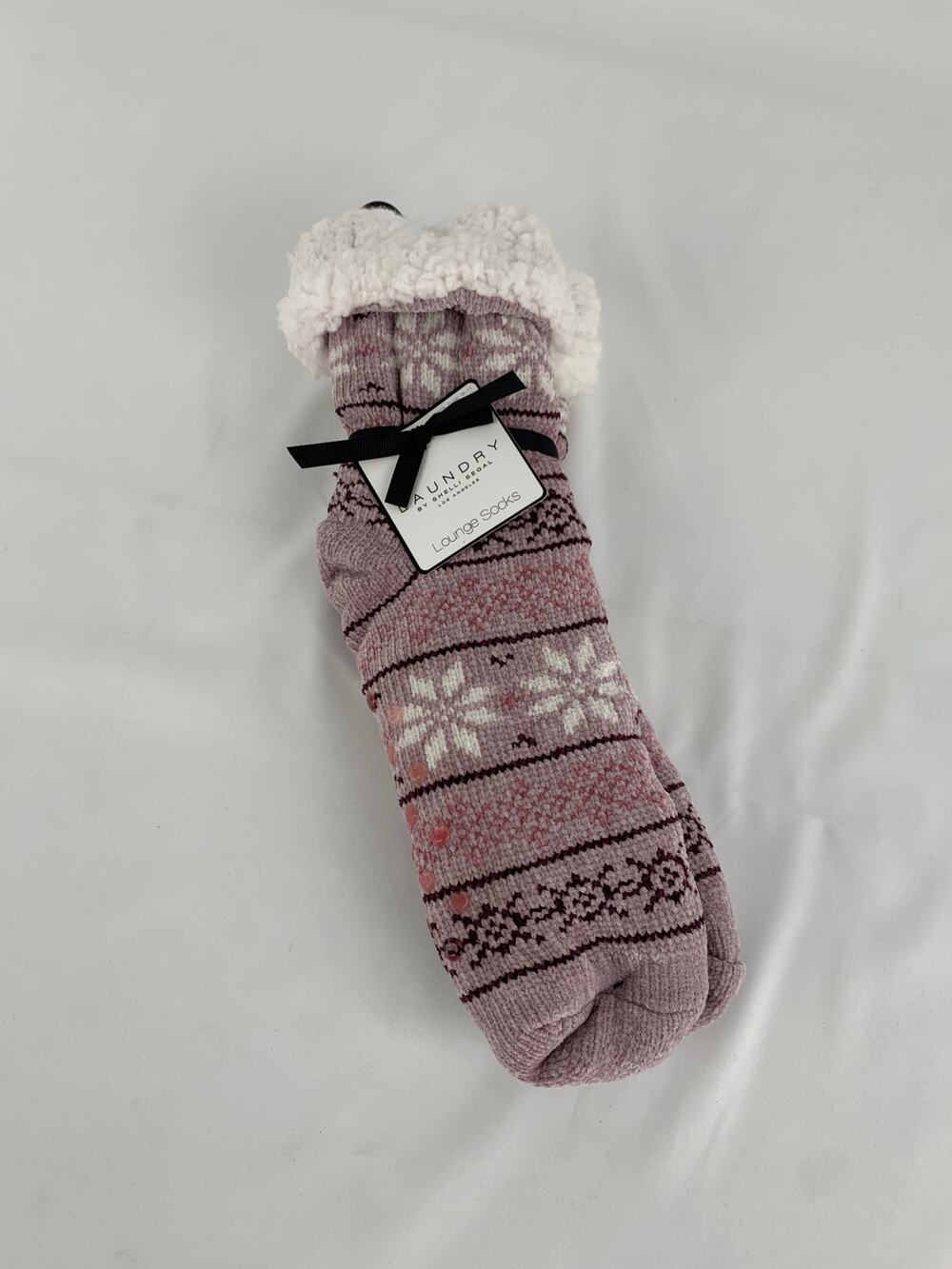 Laundry by Shelli Segal Lounge Socks Womens Size 4 - 10 Purple Non Slip Grip New